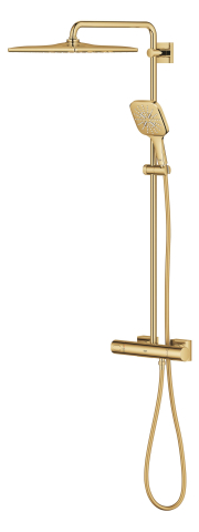 Sistem de dus Grohe Rainshower 310 Cube shower syst. 9, 5, aparent, termostat, ajustabil, furtun de dus, para de dus, cartus ceramic, auriu lucios [5]