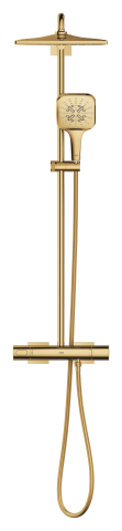 Sistem de dus Grohe Rainshower 310 Cube shower syst. 9, 5, aparent, termostat, ajustabil, furtun de dus, para de dus, cartus ceramic, auriu lucios [4]
