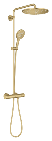 Sistem de dus Grohe Rainshower 310 9, 5 l, aparent, termostat, ajustabil, furtun de dus, para de dus, cartus ceramic, auriu mat [3]