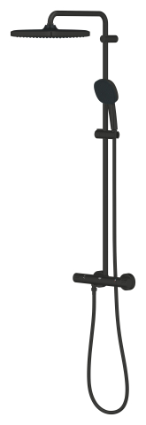 Sistem de dus Grohe Vitalio 250 Cube, aparent, termostat, cartus ceramic, 1 jet, diverter, negru [5]