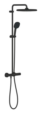 Sistem de dus Grohe Vitalio 250 Cube, aparent, termostat, cartus ceramic, 1 jet, diverter, negru [2]