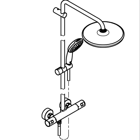 Sisteme de dus - Sistem de dus Grohe Vitalio Start 250 termostat, diverter, sistem anti-calcar, crom