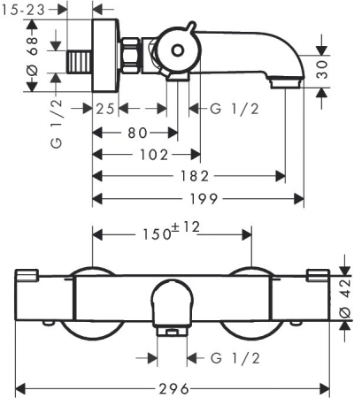 Baterie cada termostatata Hansgrohe Ecostat 1001 CL [1]