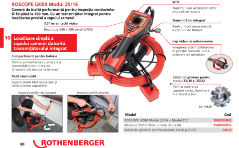 Camera pentru inspectia conductelor Rothenberger ROSCOPE i2000 modul 25/16 [1]