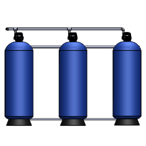 Echipamente pentru tratarea si pomparea apei - Sistem multitanc filtrare sedimente Valrom VALHOH 4 x 100 multi p Q=9,2mc/h