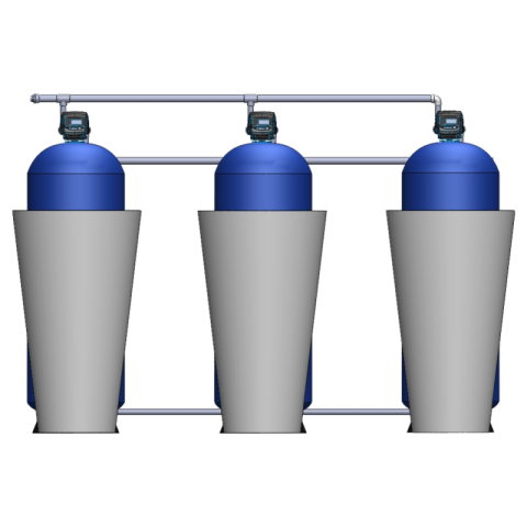 Echipamente pentru tratarea si pomparea apei - Sistem multitanc pentru dedurizare Soft Valrom VALHOH 2 x 225 multi p Q12,0mc/h