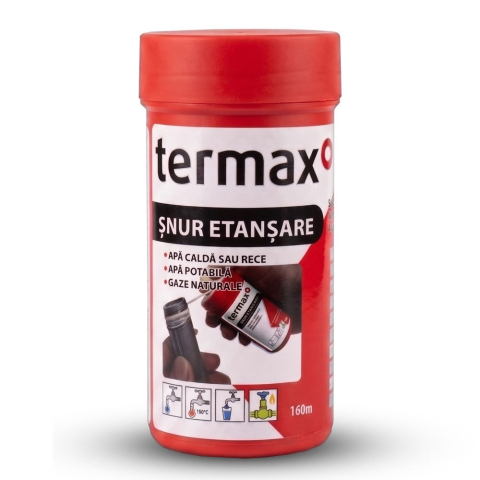 Cazane pe combustibil solid - Snur teflonat etansare filete Termax rola 160 m cu dozator
