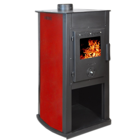 Termoseminee, seminee si sobe - Soba pe lemne cu focar din fonta Termax Armonia rosie 8,45 kW