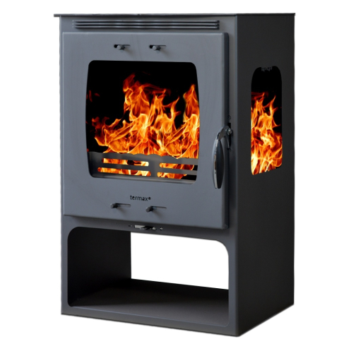 Soba pe lemn Termax Atria neagra cu spatiu depozitare 12,2 kW [1]