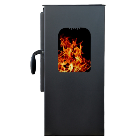 Soba pe lemn Termax Atria neagra cu spatiu depozitare 12,2 kW [3]