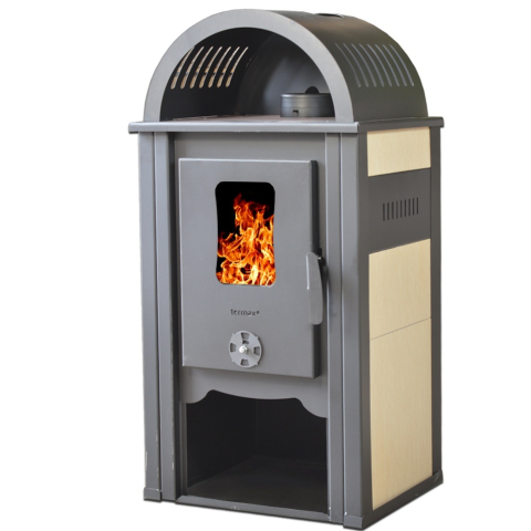 Termoseminee si sobe pe lemn - Soba pe lemn Termax Aurora bej 8,45 kW clasa A+ cu capac rotunjit