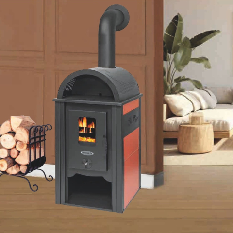 Soba decorativa pe lemne Termax Aurora rosie 8,45 kW clasa A+ [4]