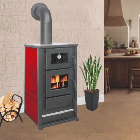 Soba pe lemn Termax Bucovina rosie cu cuptor incorporat 12,2 kW [7]