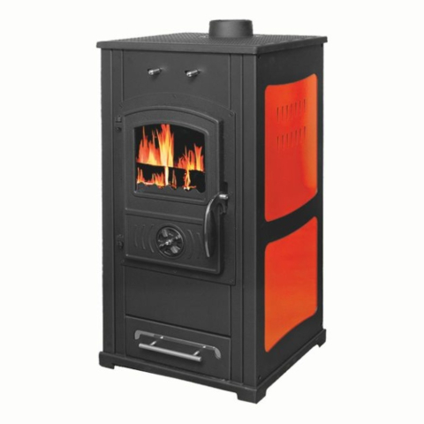 Termoseminee, seminee si sobe - Soba pe lemn din fonta Termax Bunica rosie 8,45 kW