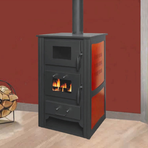 Soba pe lemne Termax Doina rosie cu cuptor integrat 12,2 kW [4]
