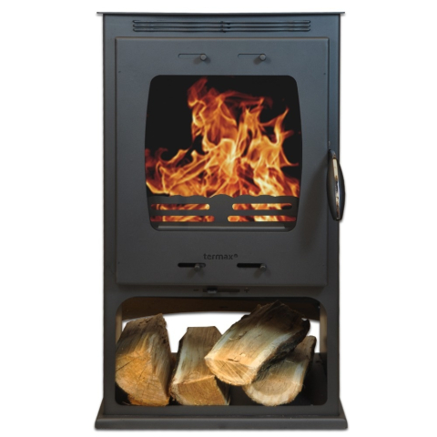 Termoseminee, seminee si sobe - Soba lemne Termax Elan neagra cu compartiment lemne 9,47 kW