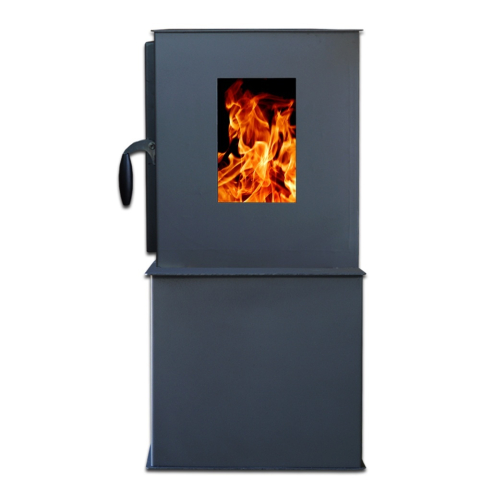 Soba pe lemn Termax Ilinca neagra cu ferestre laterale 12,2 kW [4]