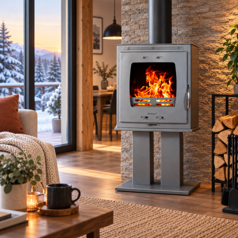 Soba lemne pe picior Termax Luxora antracit 12,2 kW [1]