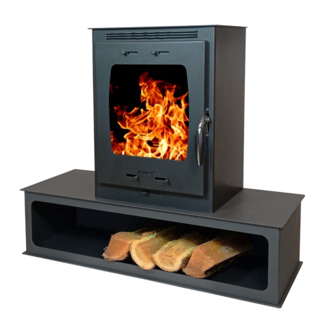 Termoseminee, seminee si sobe - Soba lemne Termax Mina neagra cu spatiu pentru lemne 9,47 kW