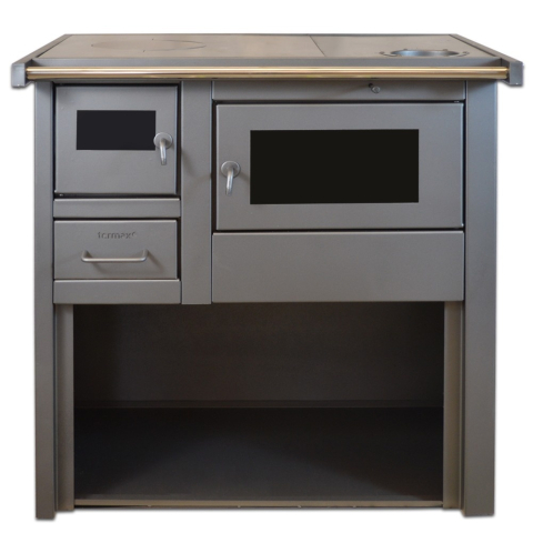 Termoseminee si sobe pe lemn - Soba pe lemne de bucatarie Termax Popular antracit 7,12 kW cu cuptor