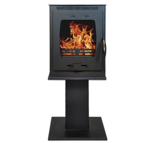 Termoseminee, seminee si sobe - Soba pe lemn Termax Vesta neagra pe picior metalic 9,47 kW