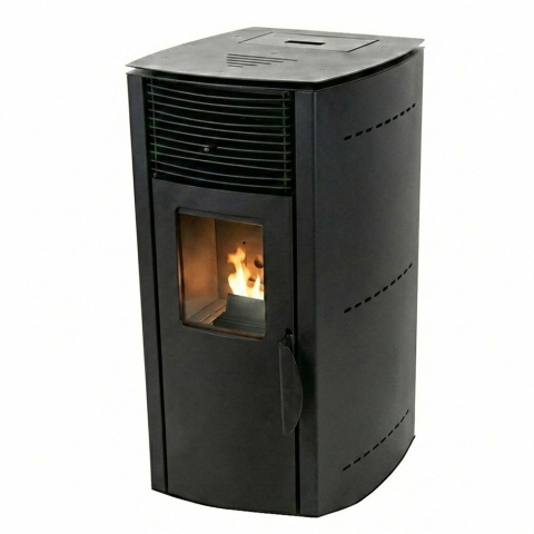 Termoseminee si sobe pe peleti - Soba pe peleti KOPH PD 10 kW, cu aer cald, buncar peleti 12 kg, 60 mp, Negru