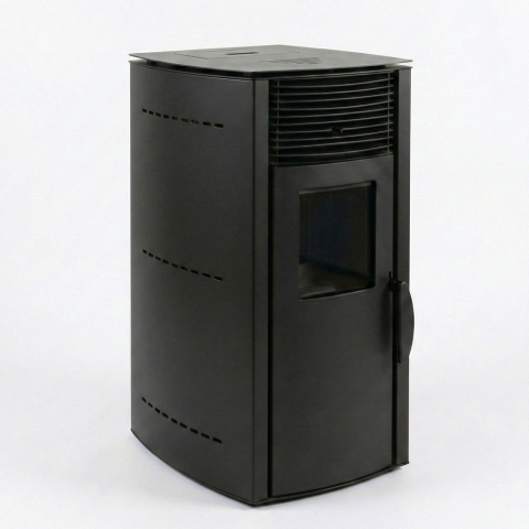 Soba pe peleti KOPH PD 10 kW, cu aer cald, buncar peleti 12 kg, 60 mp, Negru [1]