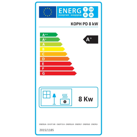 Soba pe peleti KOPH PD 8 kW, cu aer cald, buncar peleti 8 kg, 50 mp, Bordo [2]