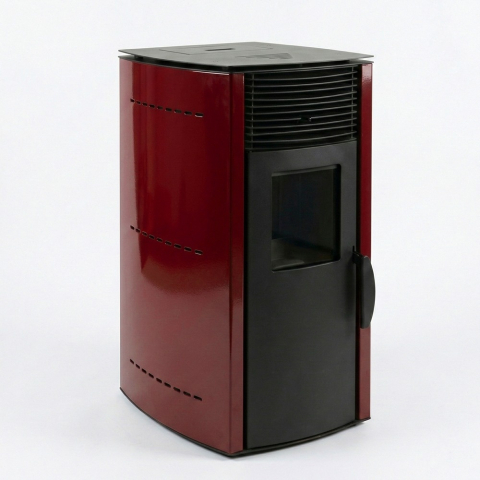Incalzire - Soba pe peleti KOPH PD 8 kW, cu aer cald, buncar peleti 8 kg, 50 mp, Bordo