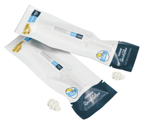 Solutie adeziva Grohe QuickGlue A2, 2x2.5 ml, pentru accesorii de baie, lipire pe gresie, marmura, piatra, sticla, beton, lemn, pastic si metal, intarire in 24 ore [2]