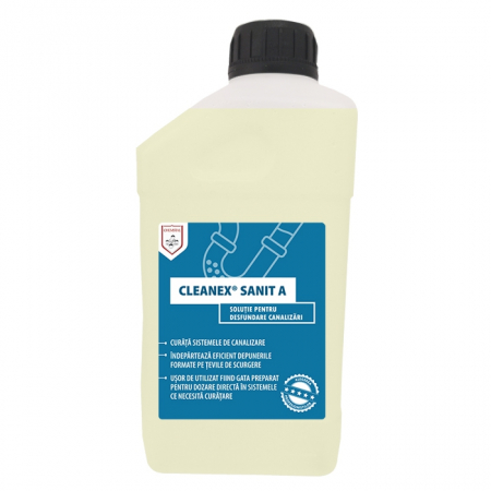 Solutii chimice - Solutie desfundare si igienizare canalizari 1,2 kg Cleanex Sanit A, Chemstal