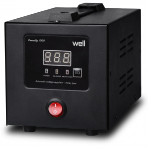 STABILIZATOARE DE TENSIUNE - Stabilizator automat de tensiune cu releu Well 1000VA negru