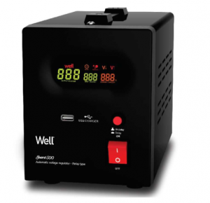 UPS-uri si stabilizatoare de tensiune - Stabilizator automat de tensiune cu releu Well 500VA negru