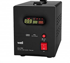 STABILIZATOARE DE TENSIUNE - Stabilizator automat de tensiune cu releu Well 2000VA negru
