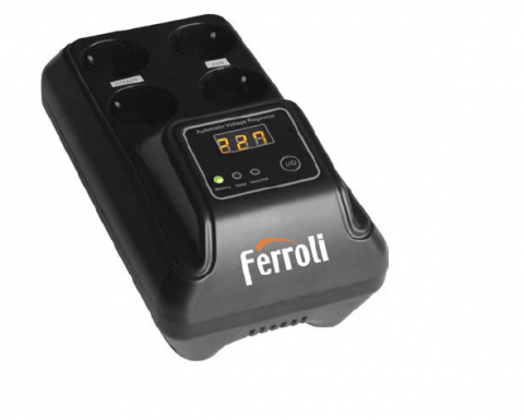 UPS-uri si stabilizatoare de tensiune - Stabilizator de tensiune cu releu Ferroli STR500 slim 500VA