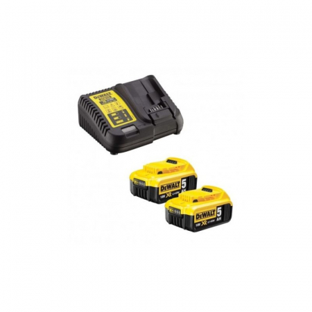 Scule si dispozitive de lucru - Kit 2 acumulatori si statie de incarcare 18V 5Ah - DCB115P2
