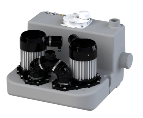 Pompe evacuare ape reziduale - Statie de pompare complet automatizata, de pardoseala, SFA model SANICOM 2, 2 x 1500W, 14 litri, H max. pompare 15mCA