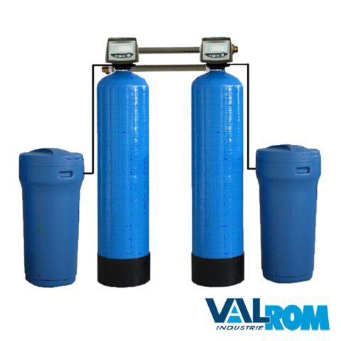 Echipamente pentru tratarea si pomparea apei - Statie dedurizare Valrom VALHOH Soft 100 Twin vana performa Q=4,0mc/h cu by-pass
