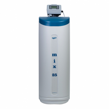 Echipamente pentru tratarea si pomparea apei - STATIE TRATARE APA MIX 25 CAB Q=1,2mc/h SARE 62KG CU BY-PASS - VALROM GAMA aquaPUR