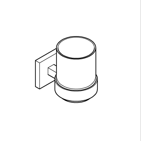 Suport pahar Grohe Start Cube, montare pe perete, cu pahar 41184000, fixare ascunsa, crom mat [3]