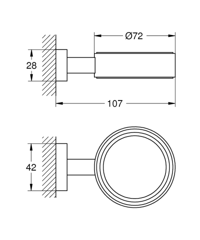Suport Grohe Essentials Cube pahar sau savoniera, fixare ascunsa, crom mat [2]