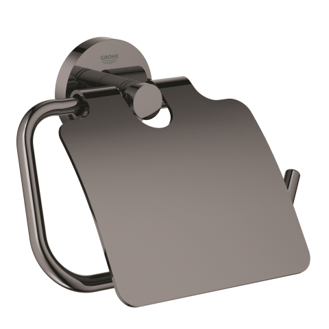 Obiecte sanitare - Suport hartie igienica Grohe Essentials cu capac, 1 rola, fixare ascunsa, antracit