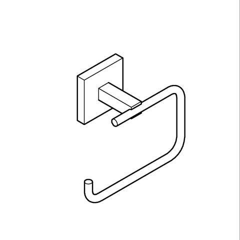 Suport hartie igienica Grohe Start Cube fara capac, fixare ascunsa, montare pe perete, crom [3]
