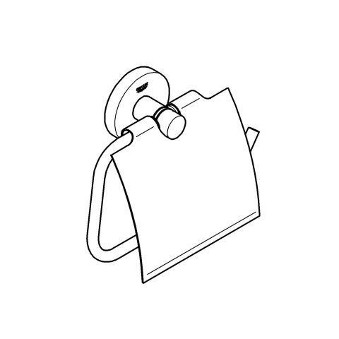 Suport hartie igienica Grohe Start cu capac, montare pe perete, fixare ascunsa, cu aparatoare, crom mat [3]