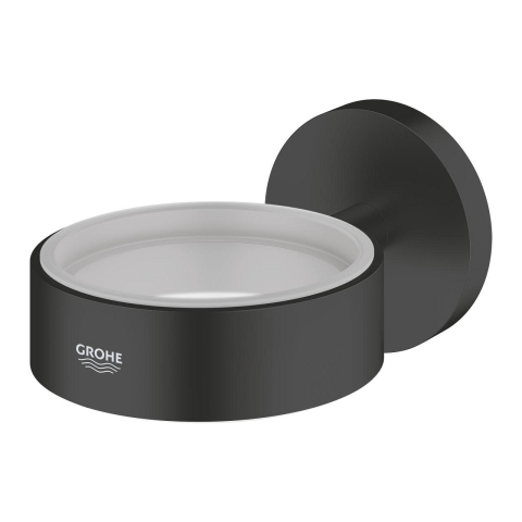Suport pahar/savoniera Grohe Essentials, pe perete, metal, negru [1]