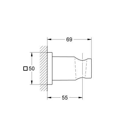 Suport para dus Grohe Rainshower, montare pe perete, universal, auriu lucios [1]