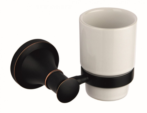 Accesorii de baie - Suport pasta/periuta dinti cu pahar ceramica Luxury Ermetiq
