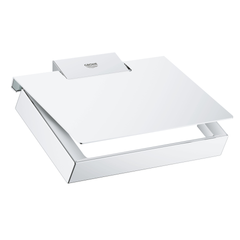 Obiecte sanitare - Suport pentru hartie toaleta Grohe Selection Cube, cu acoperitor, material metalic, finisaj, crom