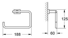 Suport inel pentru prosop montare pe perete Grohe Essentials Cube New [1]