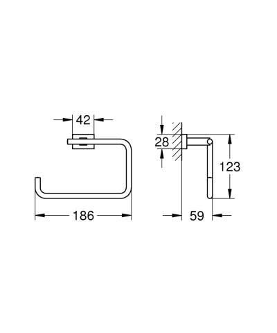 Suport prosop Grohe Essentials Cube inel, fixare ascunsa, antracit mat [2]